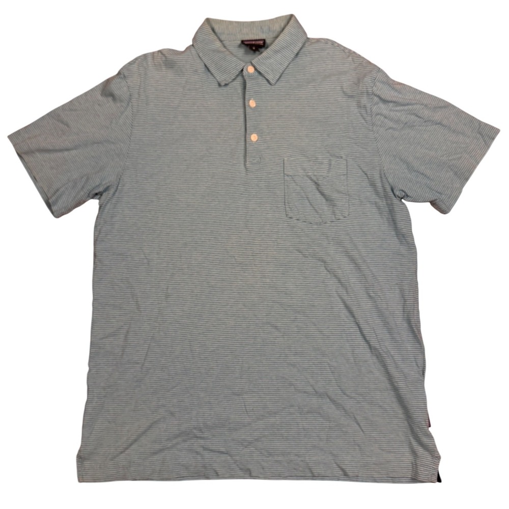 Patagonia Pique Mens Organic Cotton Striped Polo Shirt Blue White Size M 237328